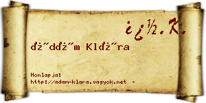 Ádám Klára névjegykártya