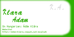 klara adam business card
